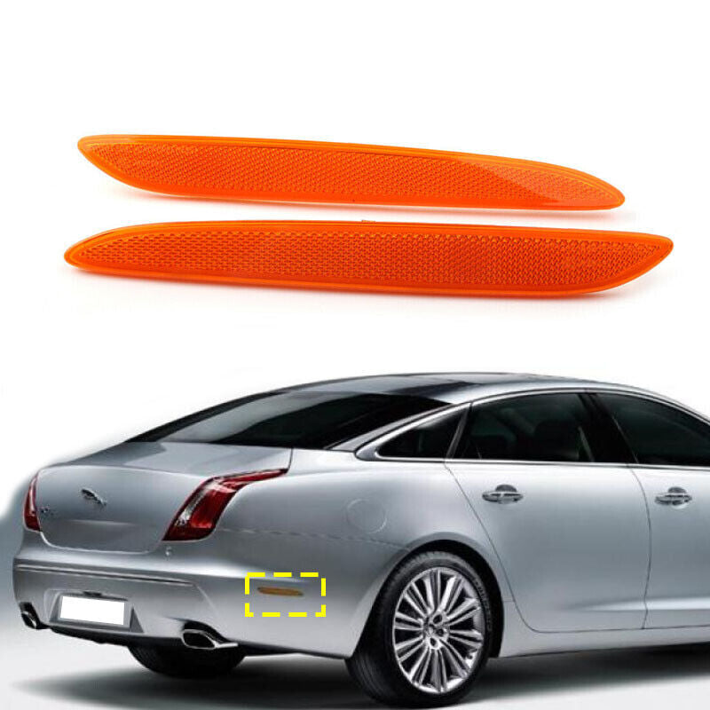 for Jaguar XJ 2010-2017 Pair Rear Bumper Lamp Trim Side Reflector Light