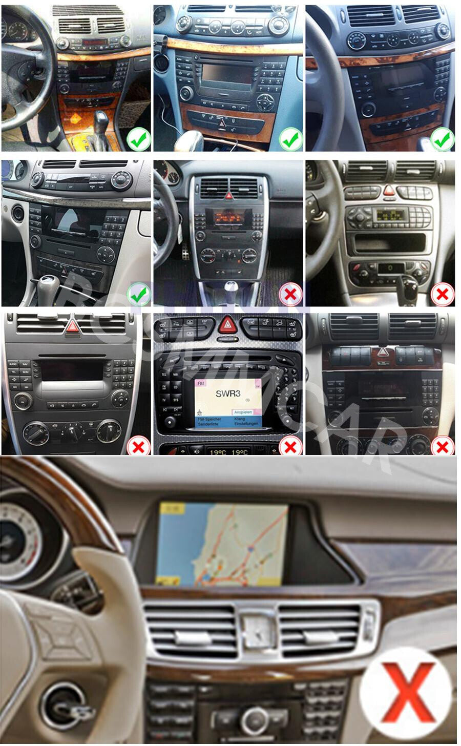 For Carplay Android Radio Fit for Mercedes Benz W211 E320 E350 E500 2002 Camera