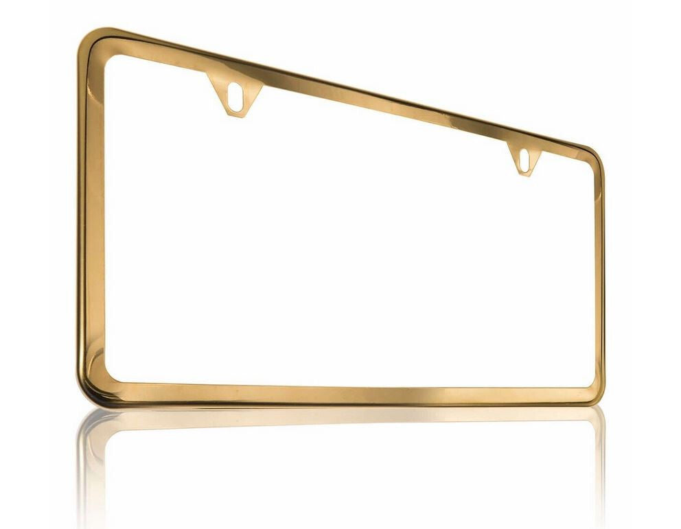 1 piece car license plate frame cover cap rear boot trunk gold for Mitsubishi