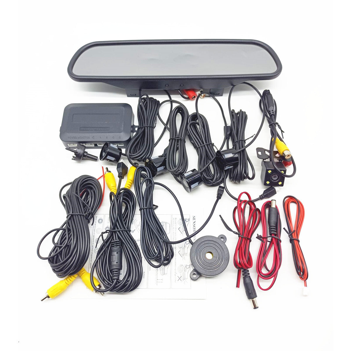 4.3in LCD Car Rearview Mirror Monitor Parking Backup Radar Sensor With Camera
