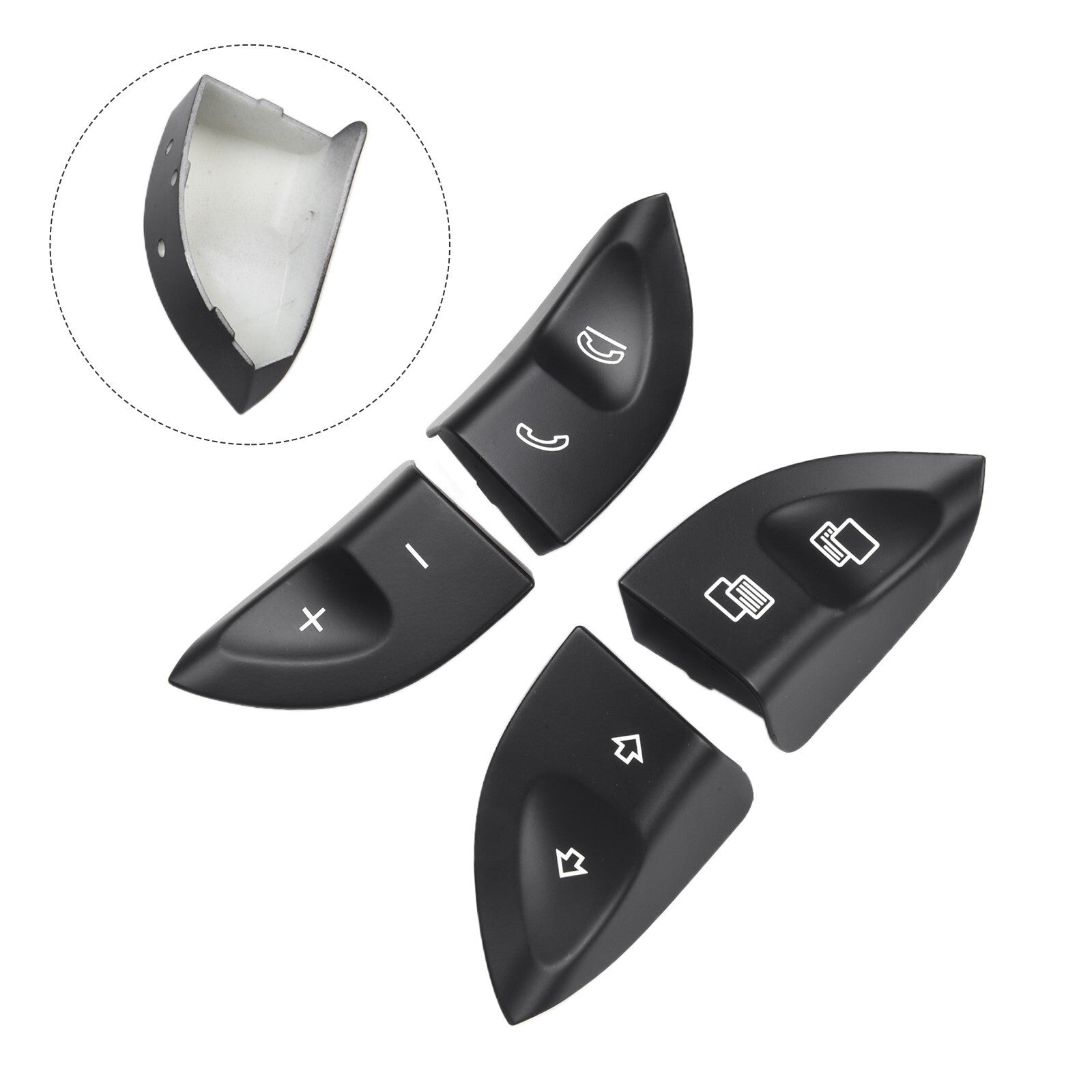 Steering Wheel Control Button Switch Cover for Mercedes W220 W215 Black