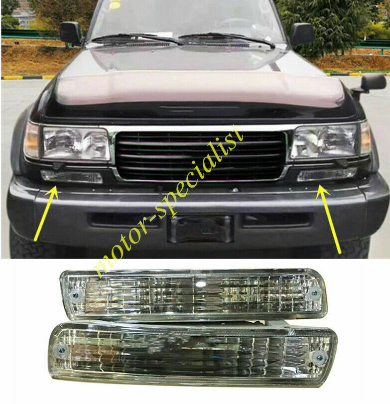 for Land Cruiser LC/FJ80 FZJ80 4500 91-97 Front Turn Signal Lights Housing Clear