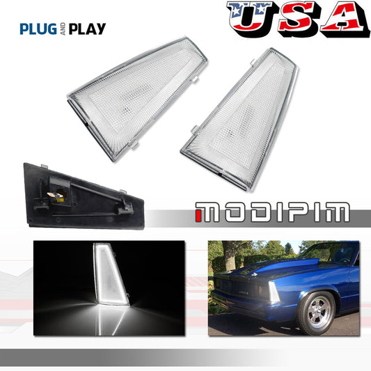 Suitable for Chevrolet El Camino Malibu 80-81 models, clear white front side marker lights.