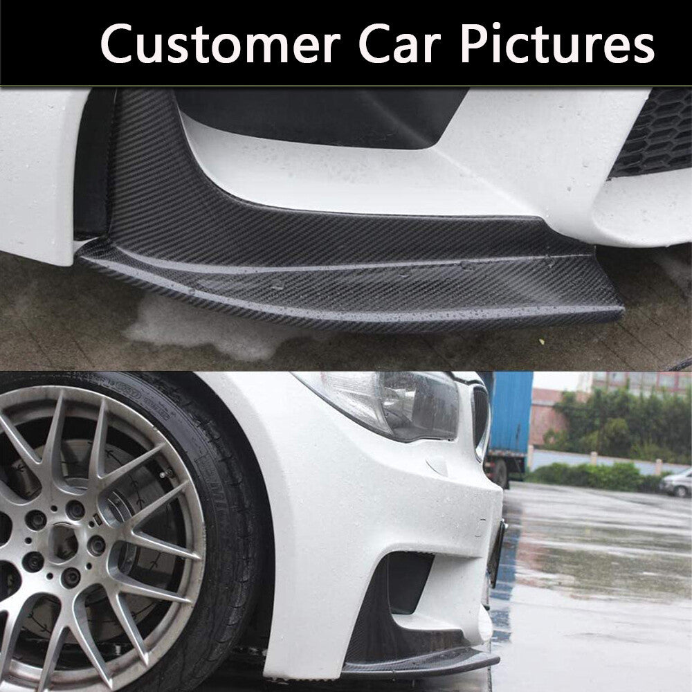 For BWM E82 1 Series 1M 11-13 Front Bumper Splitters Lip Chin Flaps Carbon Fiber