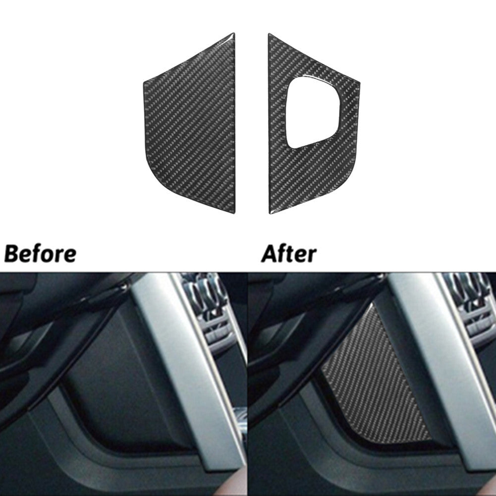 2Pcs Carbon Fiber Gear Shift Side Trim for Land Rover Discovery Sport 2015-2019