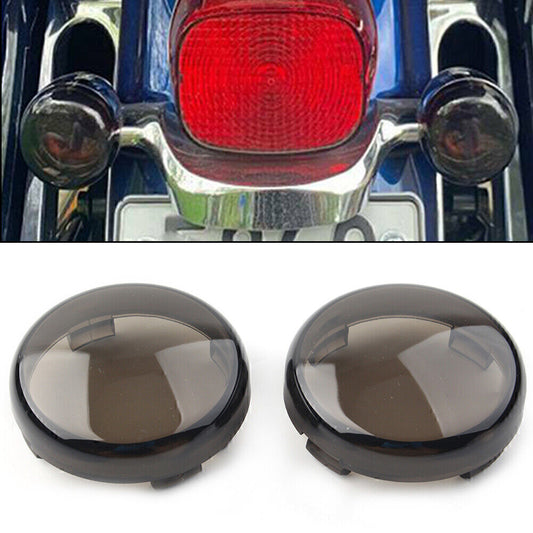 2 Turn Signal Lens Light Cover Guard Smoke for Harley Touring Softail Dyna