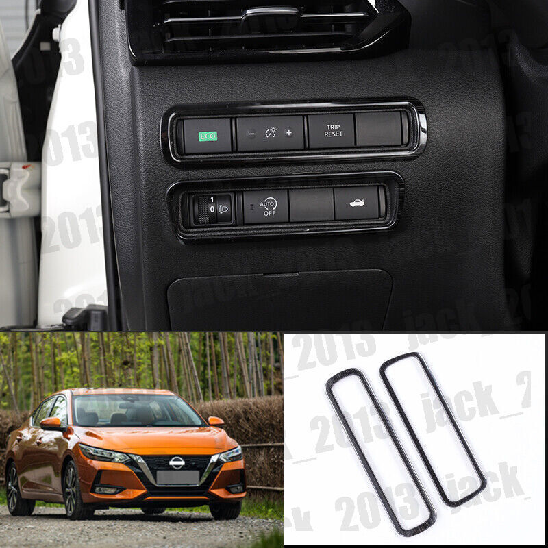 for Nissan Sylphy Sentra 2020-2024 Black headlight adjustment frame trim 2pcs