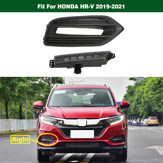 LED DRL Daytime Running Light Fog Lamp w/Cover Right for HONDA HR-V 2019-2021