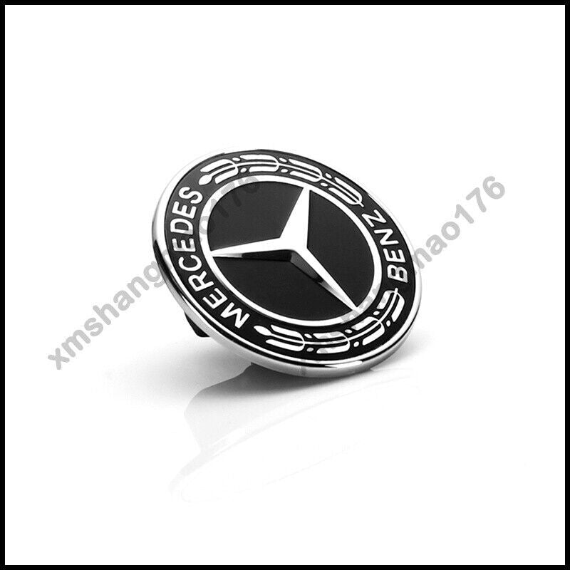 2007-ON for MERCEDES W212 W213 W205 W204 Class C  E Badge Flat Top Embroidered Black