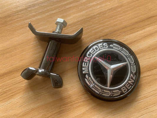 Gunmetal Black for Mercedes-Benz Bonnet Badge Cap Badge Sticker CSE 44mm W204 W211