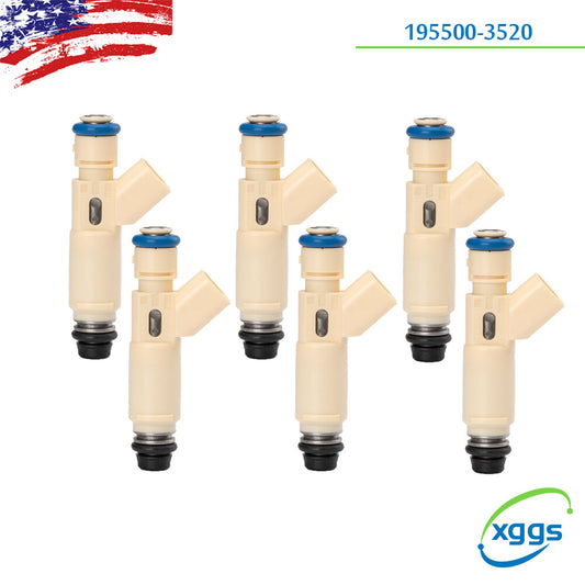 6Pcs Fuel Injectors 195500-3520 Fits 2001-2002-2003-2004 for Mazda Tribute 3.0L V6