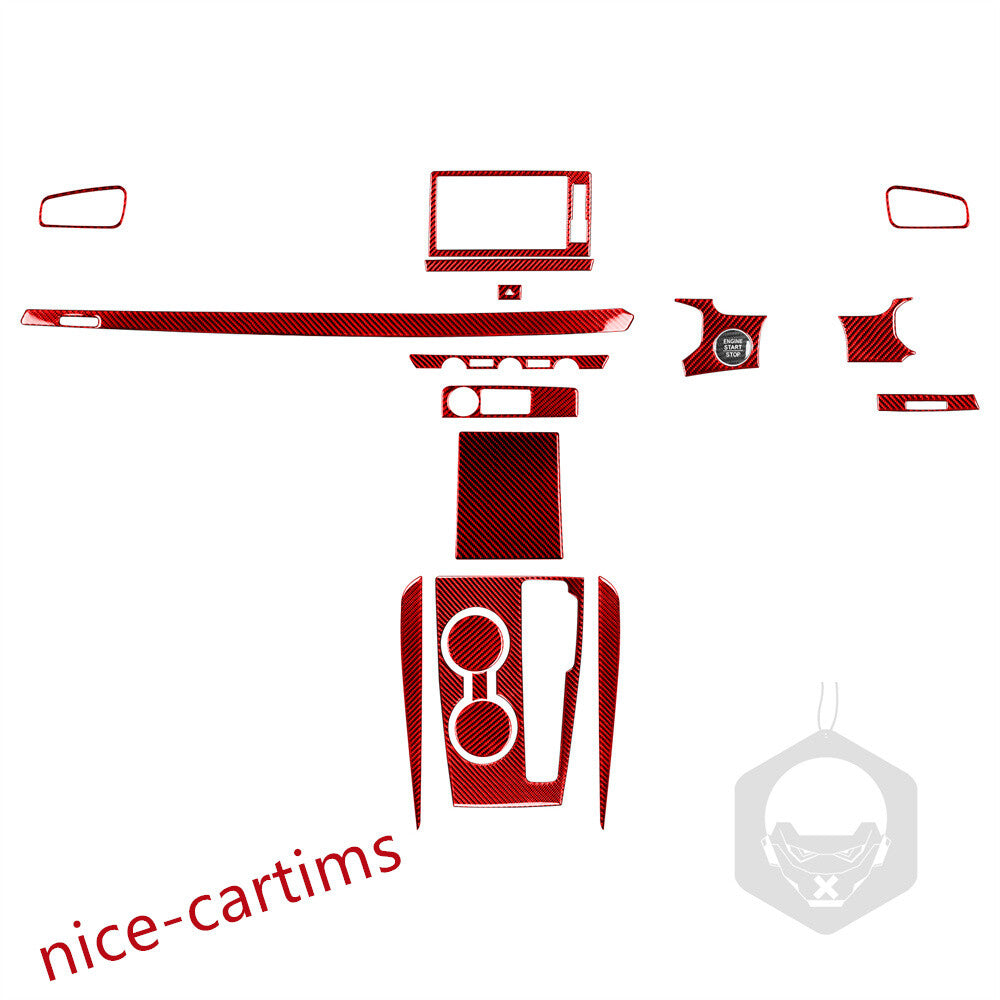 19¡ÁRHD Red Carbon Central Control Gear Shift Set Trim for Honda for Civic 11th 2022+