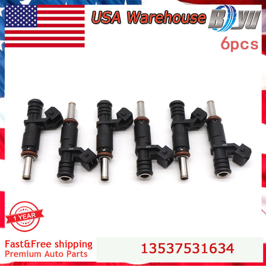 6X Fuel Injectors for BMW 328i 330i 525i 528i 530i X3 X5 Z4 13537531634 7531634