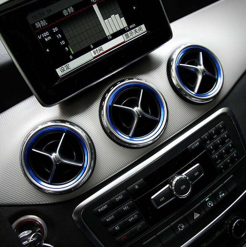 5X for Mercedes-Benz GLA-class air-conditioning vent blue decorative ring interior