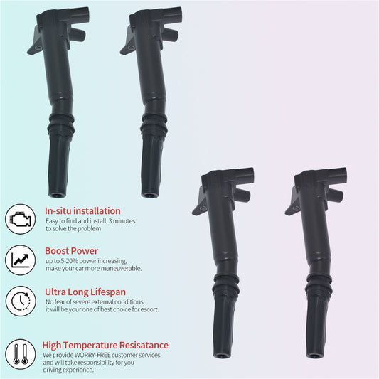 4pcs Ignition Coils for 2010-17 for Ford F-150 F-250 F-350 6.2L V8 AL3E-12029-BC