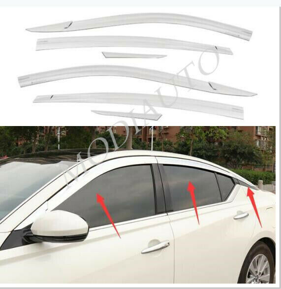 for Nissan Altima 2019-2024 Chrome Window Visors Vent Shades Sun Rain Guard Trim