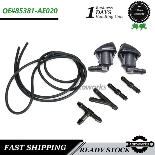 1 Set Windshield Wiper Water Spray Jet Washer Nozzle W/ Hose for Toyota for Sienna
