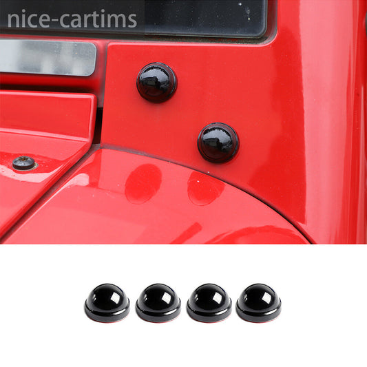 4¡ÁBlack ABS Front Hood Hinge Screw Protection Cover for Jeep for Wrangler JK 2007-17