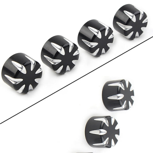 4pcs Motorcycle Engine Screw Topper Cover Head Bolt Caps for Harley 883 Black