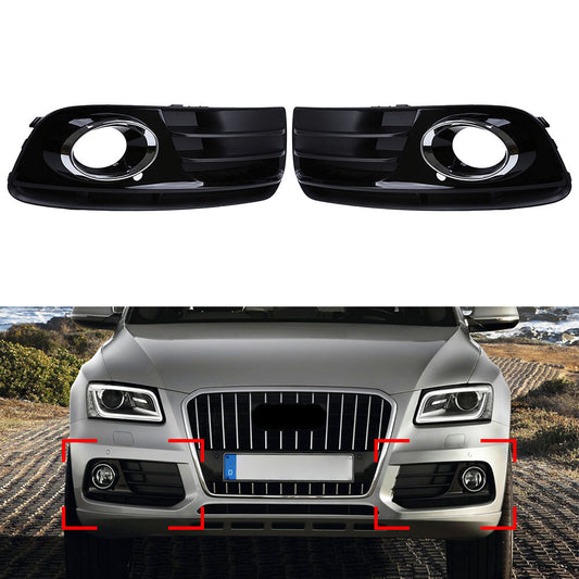 for Audi Q5 2013-2017 Front Bumper Fog Light Grill Grille Cover Trim