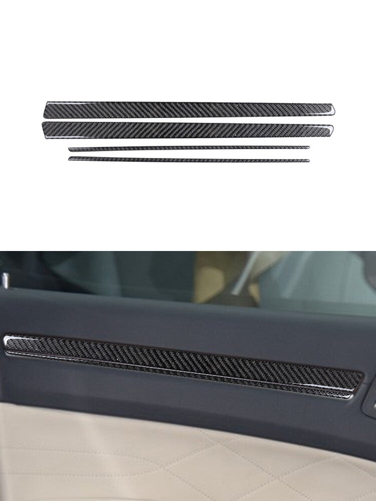 4Pcs Front Door Trim Strip Panel Carbon Fiber Interior for Chrysler 300 2015-017
