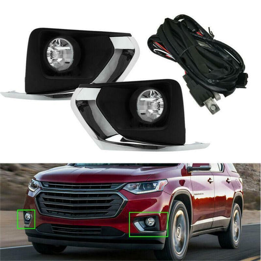 Front Fog Light With Cover Harness Kit Fit for Chevrolet Traverse 2018 2019 2020