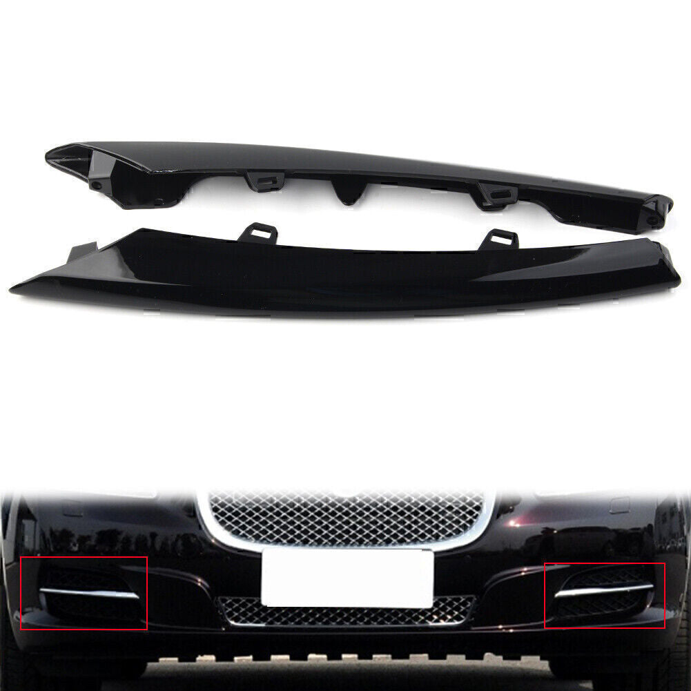 Pair Front Side Grille Gloss Black Molding Trim For 2010-2015 2011 12 for Jaguar XJ