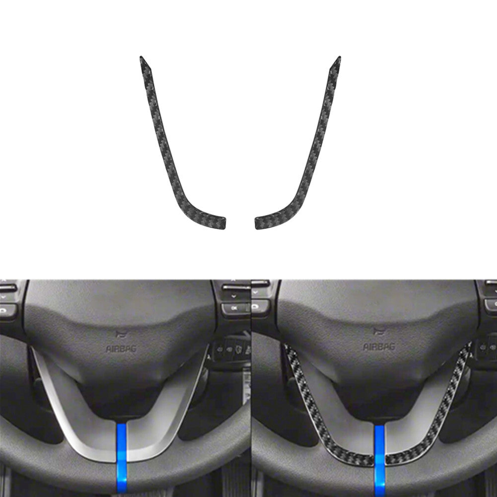 2Pcs Carbon Fiber Steering wheel Strips Cover for Hyundai for Veloster JS 2019-2022
