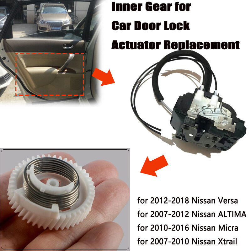 Door lock actuator gears for 2007-2012 for Nissan Sentra / 2013-2018 for Nissan Tiida vehicles.