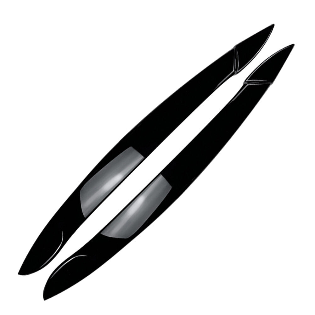 Headlight Lamp Eyelid Eyebrows Lid Cover Trim Gloss Black for BMW X5 E70 2008-13