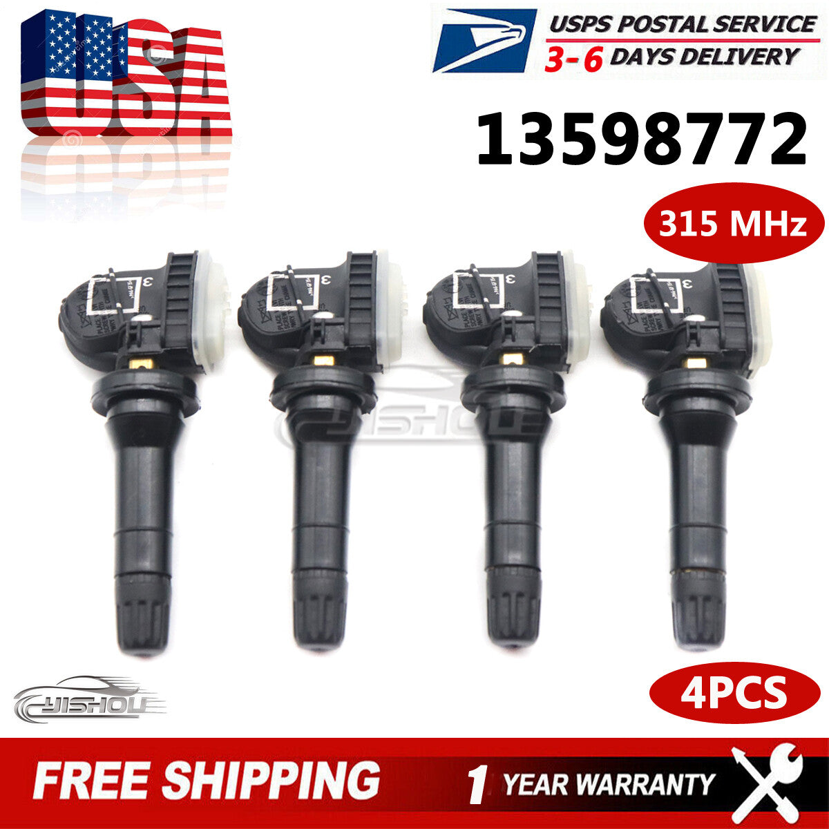 2023 NEW 4pcs 13540601 TPMS Tire Pressure Sensor for GMC for Chevy for Buick for Cadillac