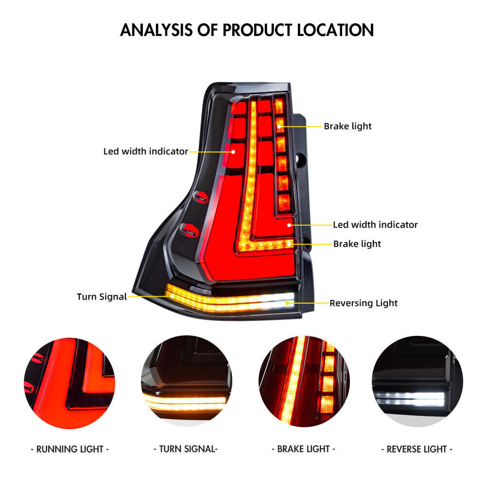 LED taillights suitable for Toyota for Land Cruiser Prado/ for Lexus GX460 (2010-2021)
