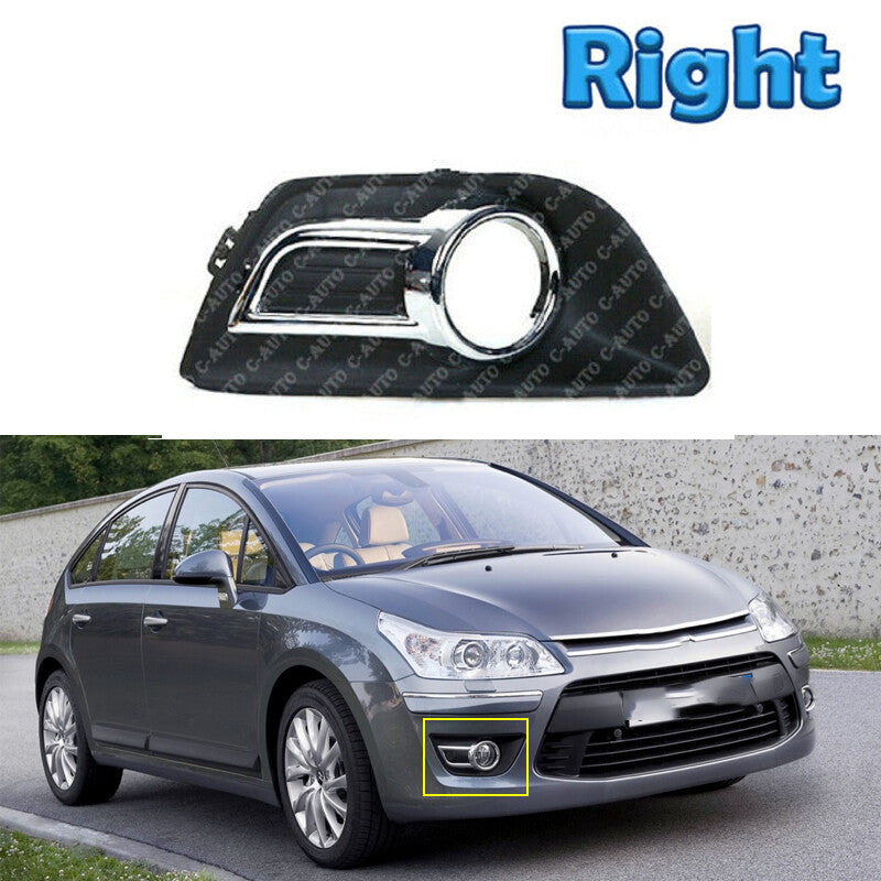 Right Side For 2008-2011 for Citroen C4 Front Bumper Fog lamp Chrome Cover