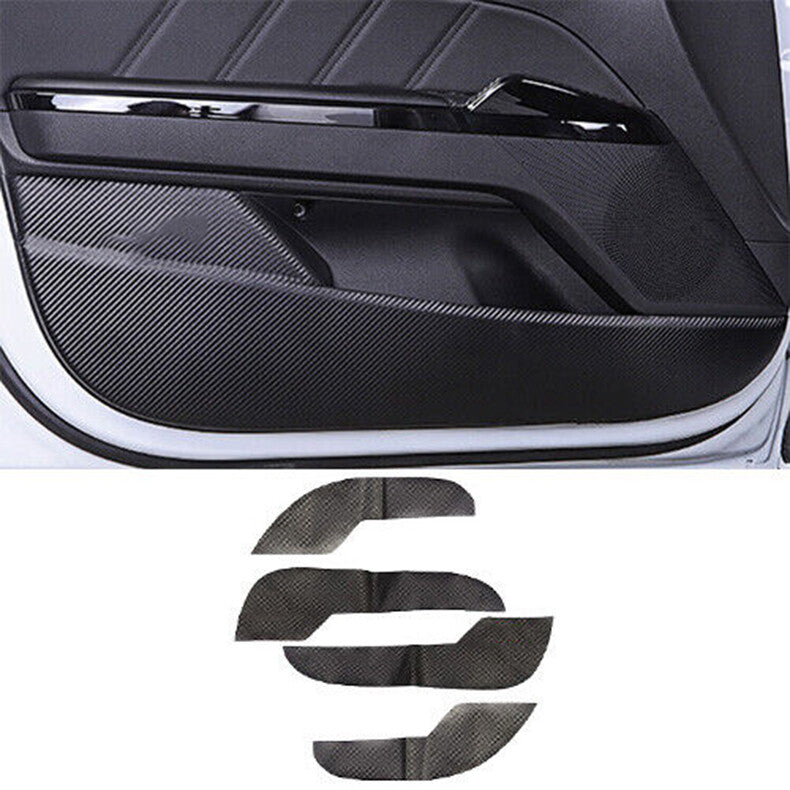 for Kia K5 2021-2023 Carbon Fiber Leather Door Anti Kick Panel Board Cover Trim