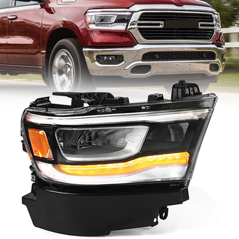 Passenger for Dodge for RAM 1500 2019 2021-2023 Full LED DRL Chrome Headlight Lamp