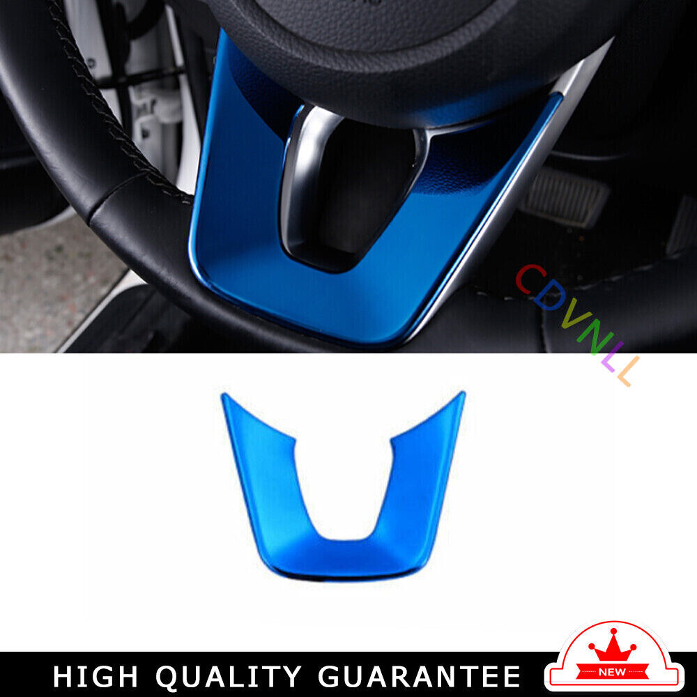 Car Steering Wheel U Type Frame Cover Trim Fit for Kia Seltos 2020-22 Blue Steel