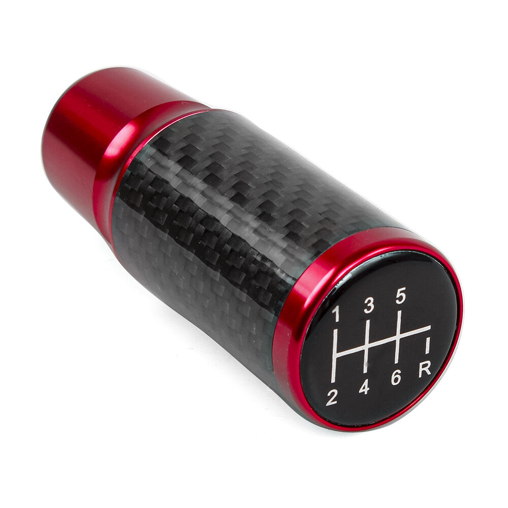 Red 6 Speed Carbon Fiber Auto Manual Gear Stick Lever Car Shift Knob Universal