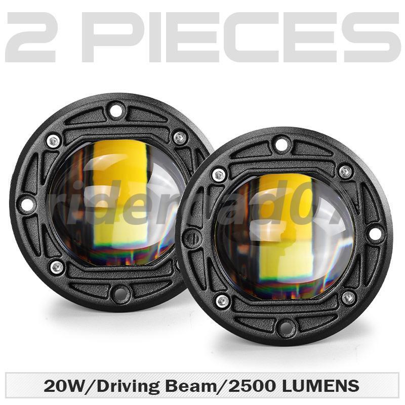 3inch Flush Mount LED Work Light Yellow+White Bar Pods Driving Spot Fog Offroad