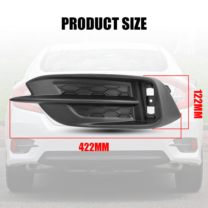 Left Rear Bumper Reflector Lens+Bezel Cover For 16-21 10th Gen for Honda for Civic Sedan