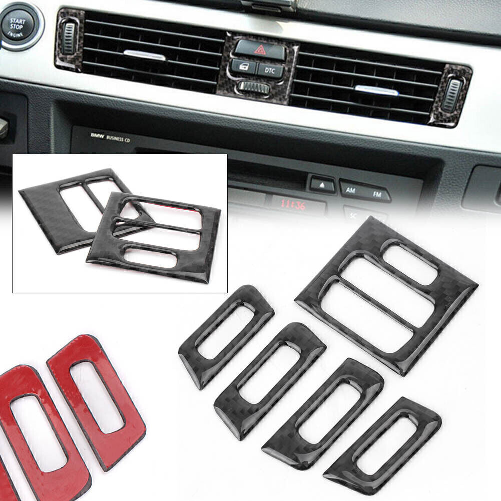 Fit for BMW E90 E92 E93 2005-2012 10 Carbon Fiber Air Conditioner Outlet Trim Cover