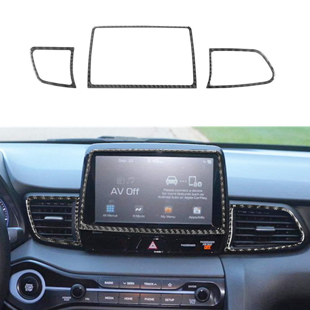 Carbon Fiber LCD Air Vent Outer Frame Trim Cover for Hyundai for Veloster JS 2019-22