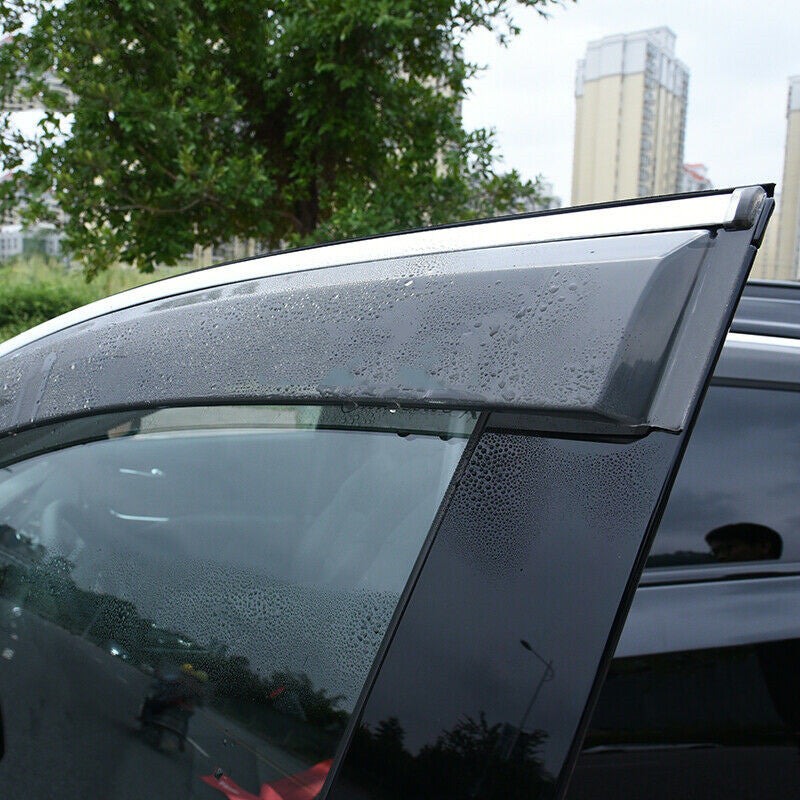 for Cadillac XT4 2018-21 W/Chrome Window Vent Sun Shade Rain Guard Door Visor 4x