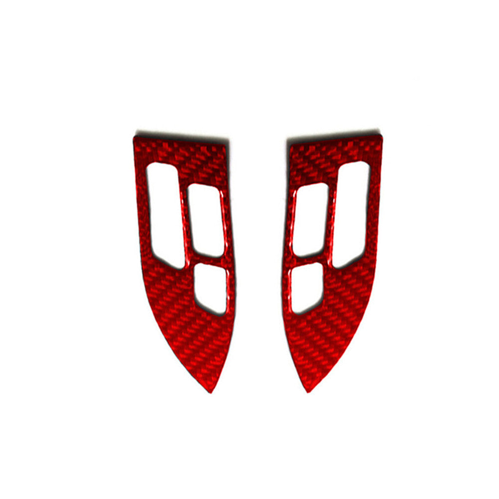 Red Carbon Fiber Steering Wheel Button Trim Cover for Honda Accord Sedan 2003-07