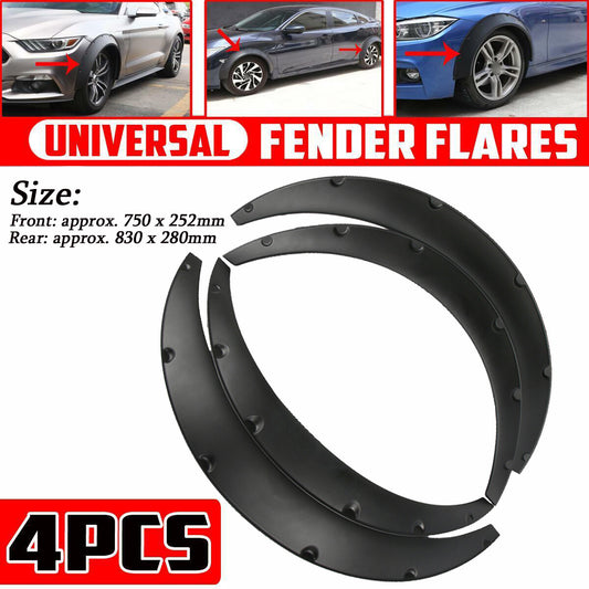 4x Fender Flares Extra Wide Body Wheel Arches Universal Flexible Car