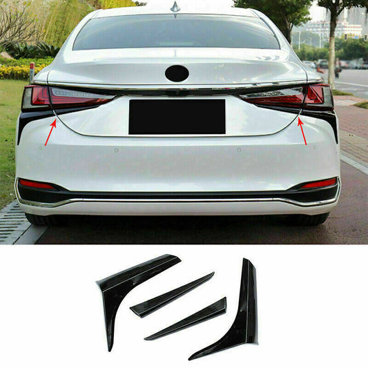 4P for Lexus ES350 300H 2019-2022 Black Rear Tail Light Lamp Moulding Trim Strip