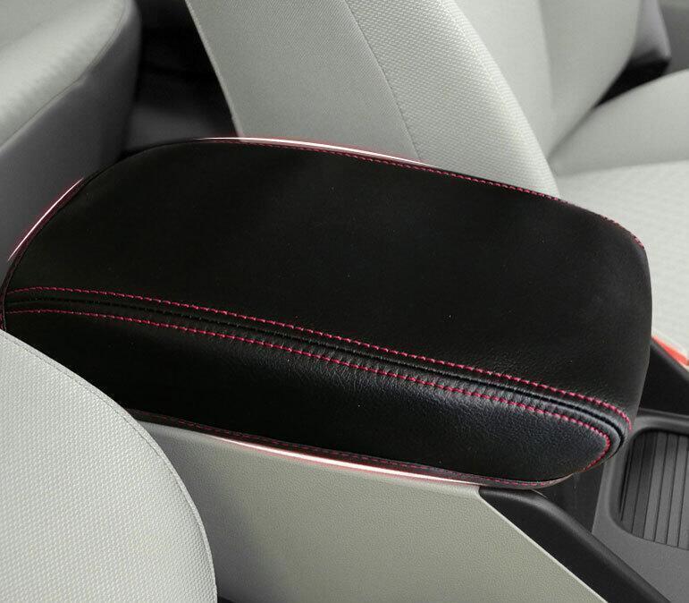 for Honda for Civic 9th 2012-2015 Black Leather Inner Console Armrest Box Cover Trim