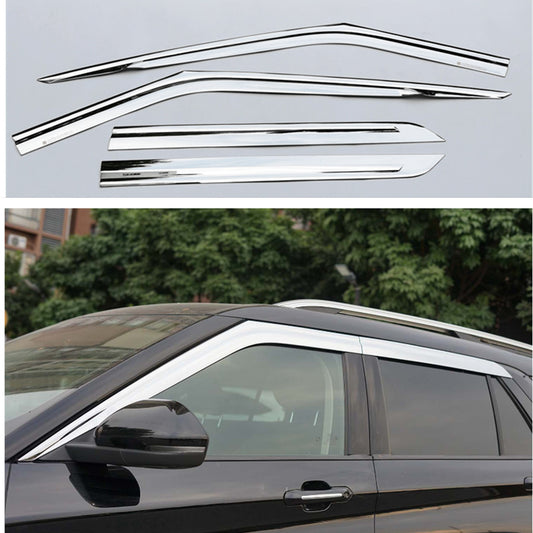 Chrome Door Window Vent Visor Sun Rain Deflector Guard for Ford Explorer 2020-24