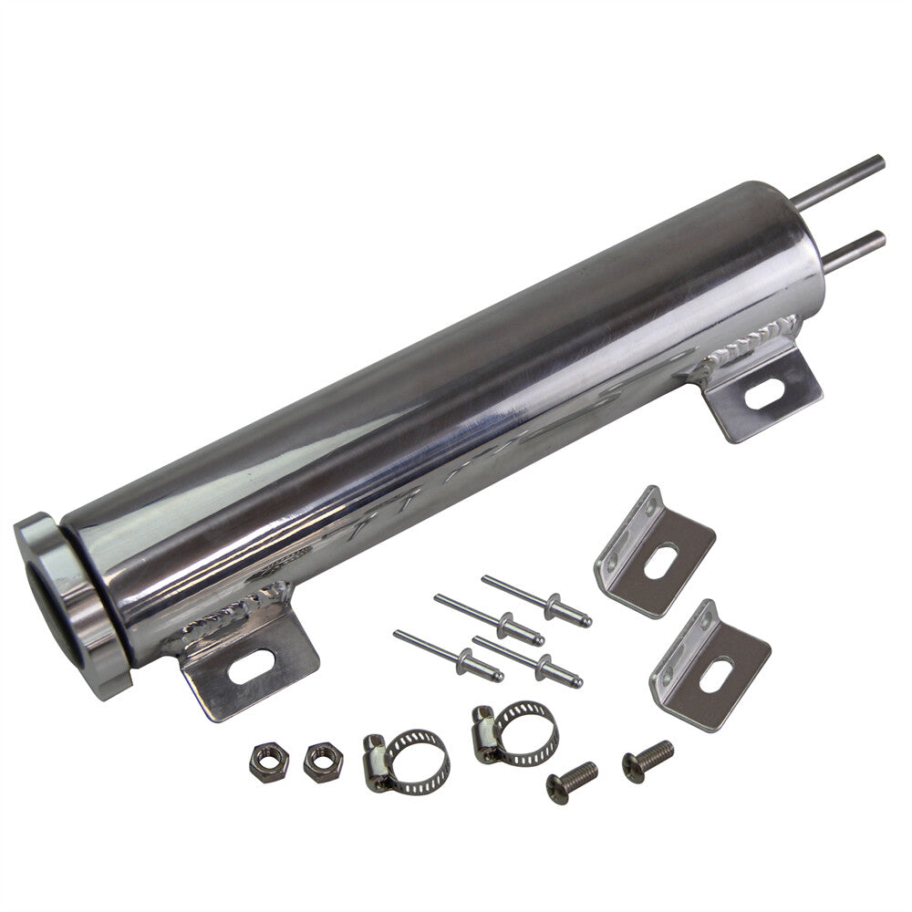 2x10 Polished Aluminum Radiator Universal Overflow Tank for Ford for Chevy