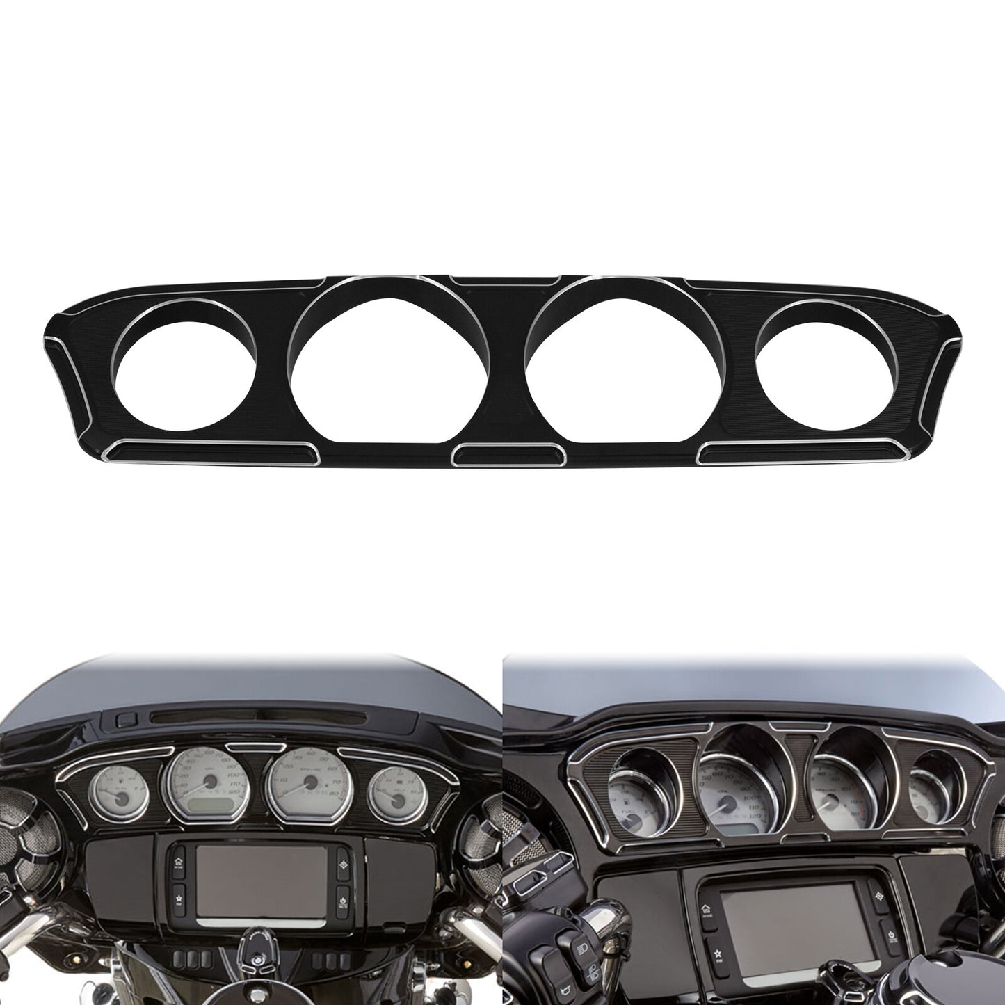 Black Gauge Trim Cover Fit for Harley Touring Electra Street Tri Glide 2014-2023