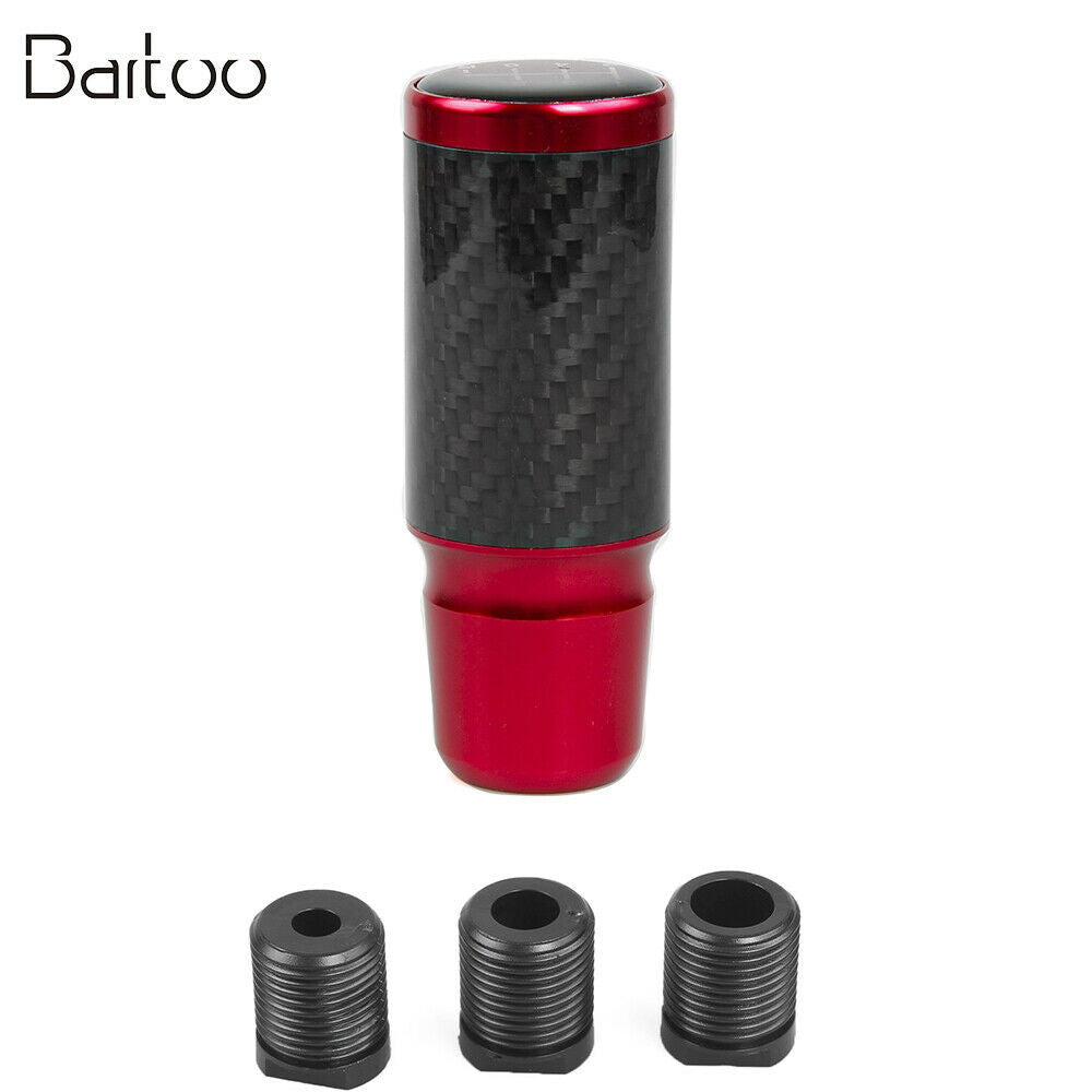 Carbon Fiber Auto Manual Gear Stick Lever Car Shift Knob Universal Red 5 Speed